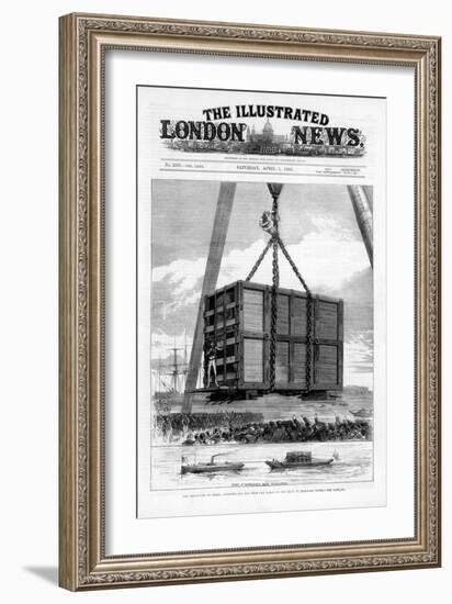 Transporting Jumbo the African Elephant to America, 1882-null-Framed Giclee Print