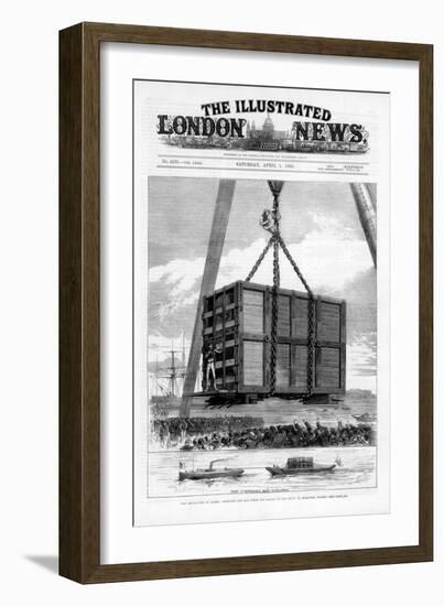 Transporting Jumbo the African Elephant to America, 1882-null-Framed Giclee Print
