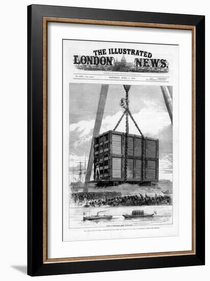 Transporting Jumbo the African Elephant to America, 1882-null-Framed Giclee Print