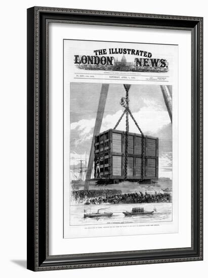 Transporting Jumbo the African Elephant to America, 1882-null-Framed Giclee Print