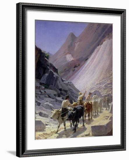 Transporting Marble at Carrara, 1868-Nikolai Nikolaevich Ge-Framed Giclee Print