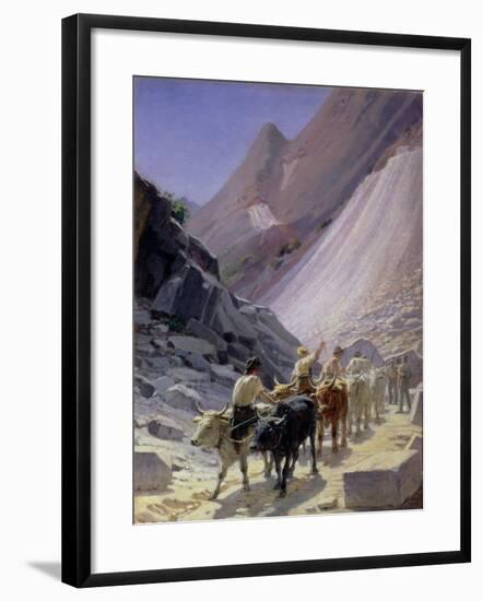 Transporting Marble at Carrara, 1868-Nikolai Nikolaevich Ge-Framed Giclee Print