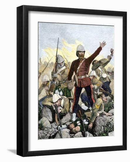 Transvaal War: English General Sir George Pomeroy Colley (1835-1881) in the Majuba Mountains in 188-null-Framed Giclee Print