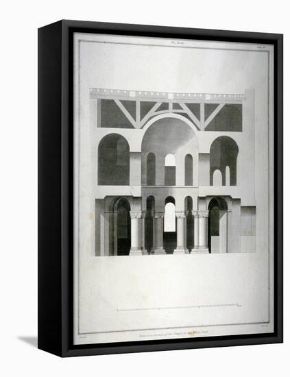 Transverse Section of St John's Chapel in the White Tower, Tower of London, 1815-James Basire II-Framed Premier Image Canvas