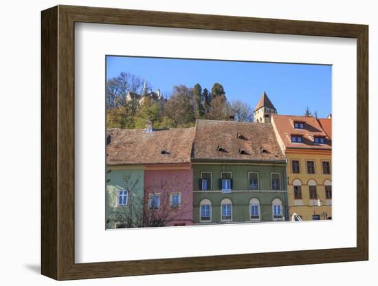 Transylvania, Romania, Mures County, Sighisoara, colorful houses.-Emily Wilson-Framed Photographic Print