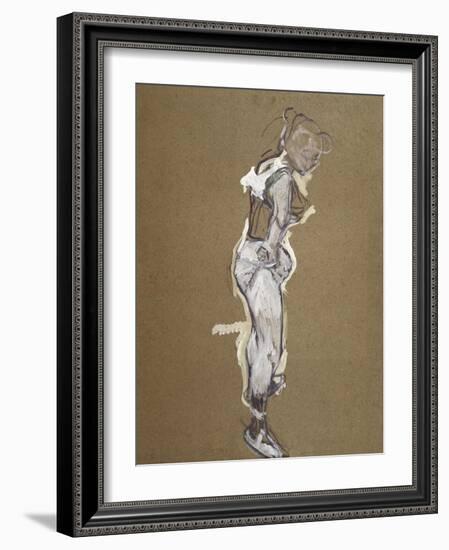 Trapeze Artist Dressing-Henri de Toulouse-Lautrec-Framed Art Print