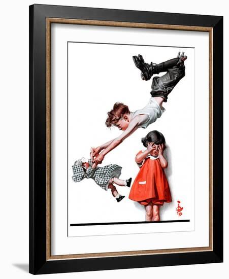 "Trapeze Artist,"September 20, 1924-Joseph Christian Leyendecker-Framed Giclee Print