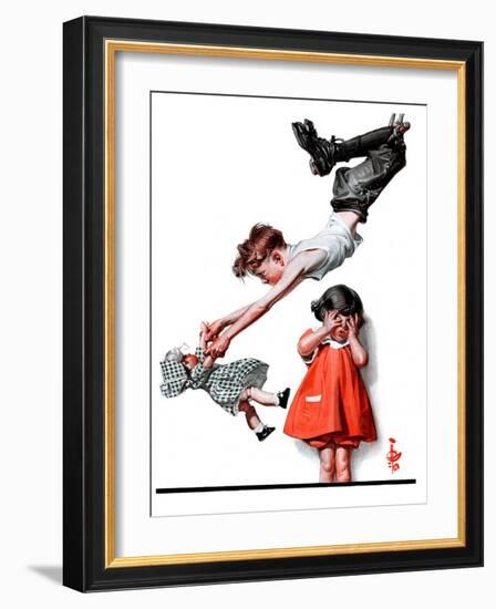 "Trapeze Artist,"September 20, 1924-Joseph Christian Leyendecker-Framed Giclee Print