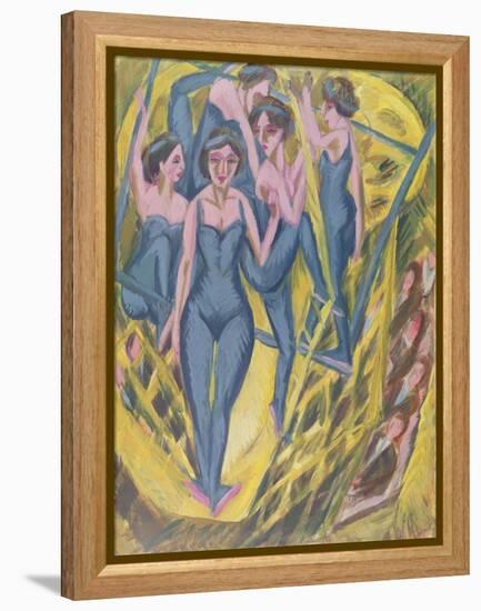 Trapeze Artists in Blue, 1914-Ernst Ludwig Kirchner-Framed Premier Image Canvas