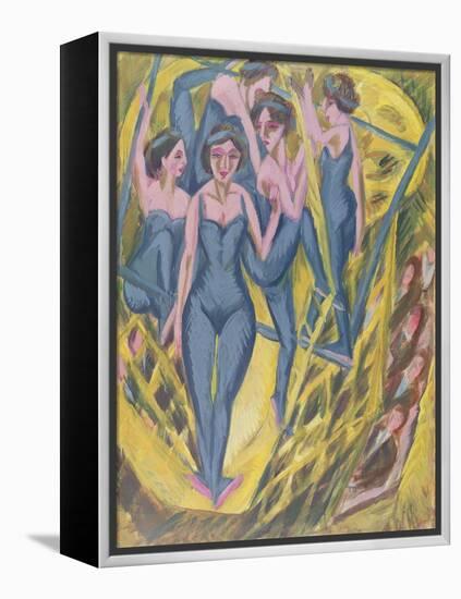 Trapeze Artists in Blue, 1914-Ernst Ludwig Kirchner-Framed Premier Image Canvas