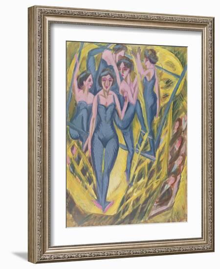 Trapeze Artists in Blue, 1914-Ernst Ludwig Kirchner-Framed Giclee Print