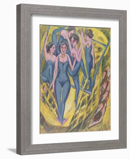 Trapeze Artists in Blue, 1914-Ernst Ludwig Kirchner-Framed Giclee Print