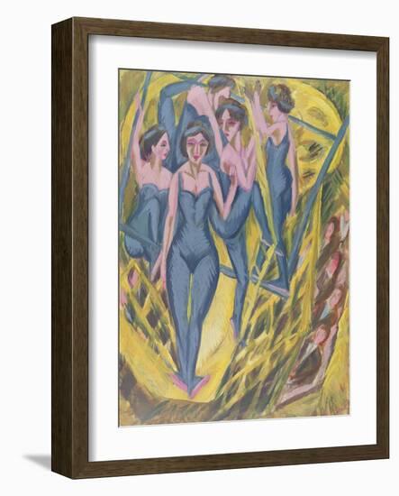 Trapeze Artists in Blue, 1914-Ernst Ludwig Kirchner-Framed Giclee Print