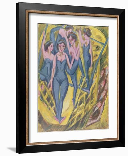 Trapeze Artists in Blue, 1914-Ernst Ludwig Kirchner-Framed Giclee Print