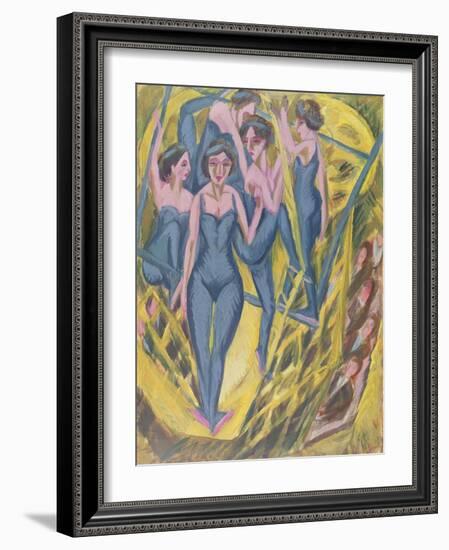 Trapeze Artists in Blue, 1914-Ernst Ludwig Kirchner-Framed Giclee Print