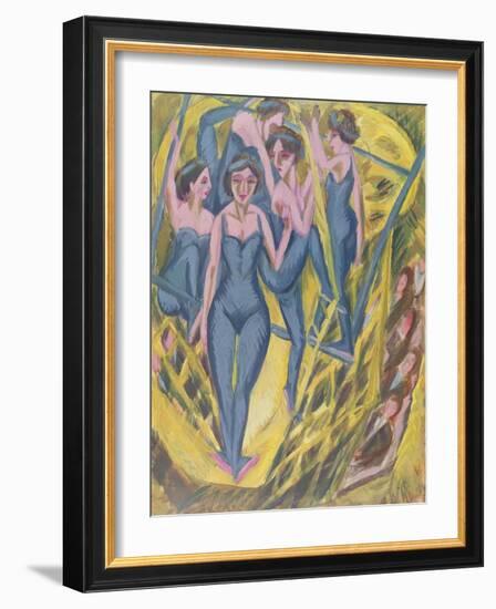 Trapeze Artists in Blue, 1914-Ernst Ludwig Kirchner-Framed Giclee Print