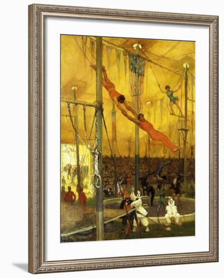 Trapeze Artists-Francis Luis Mora-Framed Giclee Print