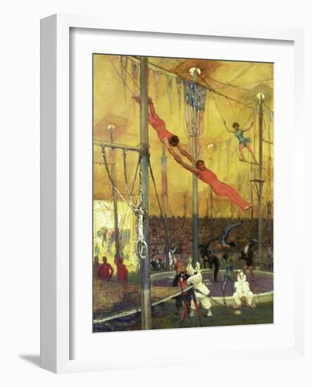 Trapeze Artists-Francis Luis Mora-Framed Giclee Print