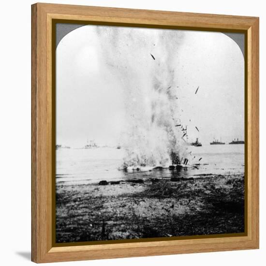 Trapped German Submarine Driven Inshore and Destroyed, World War I, 1914-1918-null-Framed Premier Image Canvas