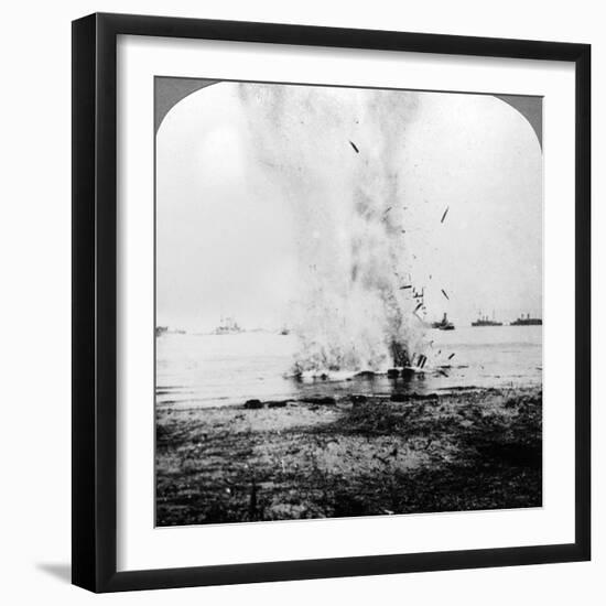 Trapped German Submarine Driven Inshore and Destroyed, World War I, 1914-1918-null-Framed Photographic Print
