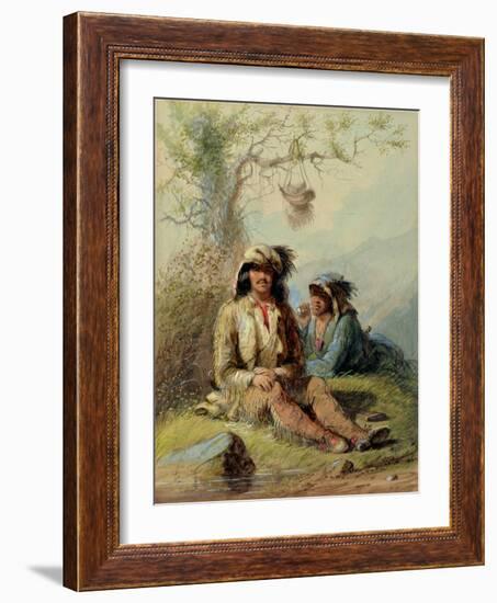 Trappers, 1858-Alfred Jacob Miller-Framed Giclee Print