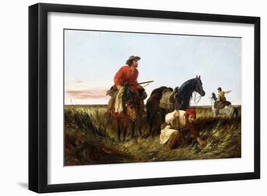 Trappers Following the Trail: at Fault, 1851-Arthur Fitzwilliam Tait-Framed Giclee Print