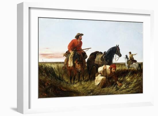 Trappers Following the Trail: at Fault, 1851-Arthur Fitzwilliam Tait-Framed Giclee Print