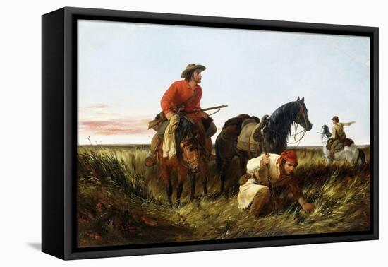 Trappers Following the Trail: at Fault, 1851-Arthur Fitzwilliam Tait-Framed Premier Image Canvas