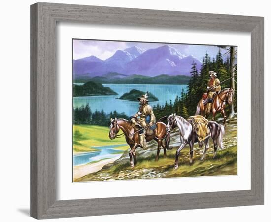 Trappers in the Wild West-Ron Embleton-Framed Giclee Print