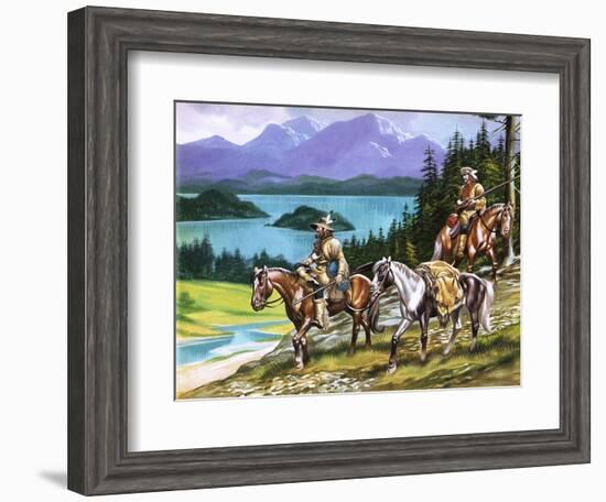 Trappers in the Wild West-Ron Embleton-Framed Giclee Print