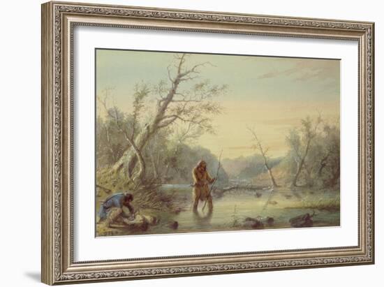 Trapping Beaver, 1858-Alfred Jacob Miller-Framed Giclee Print