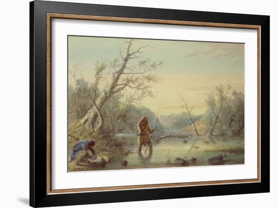 Trapping Beaver, 1858-Alfred Jacob Miller-Framed Giclee Print