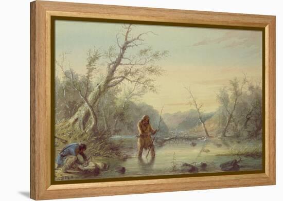 Trapping Beaver, 1858-Alfred Jacob Miller-Framed Premier Image Canvas