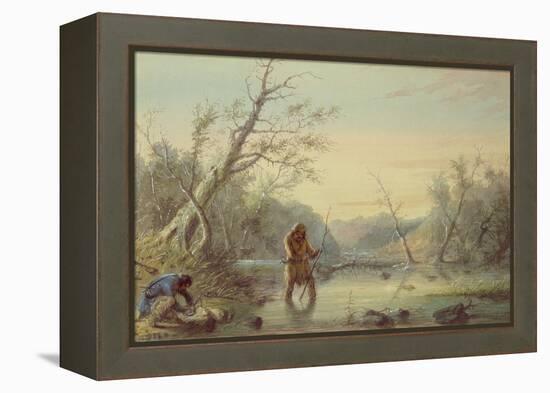 Trapping Beaver, 1858-Alfred Jacob Miller-Framed Premier Image Canvas