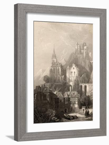 Trarbach, Engraved by E.I. Roberts, Illustration from 'The Pilgrims of the Rhine' Published 1840-David Roberts-Framed Giclee Print