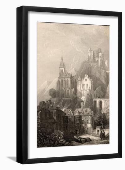 Trarbach, Engraved by E.I. Roberts, Illustration from 'The Pilgrims of the Rhine' Published 1840-David Roberts-Framed Giclee Print