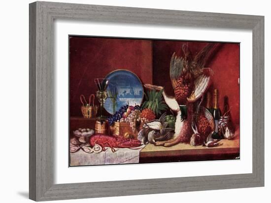 Trauben, Sekt, Erlegter Tiere, Fasan, Kaninchen, Hummer-null-Framed Giclee Print