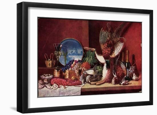 Trauben, Sekt, Erlegter Tiere, Fasan, Kaninchen, Hummer-null-Framed Giclee Print