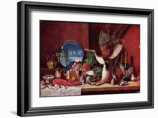 Trauben, Sekt, Erlegter Tiere, Fasan, Kaninchen, Hummer-null-Framed Giclee Print