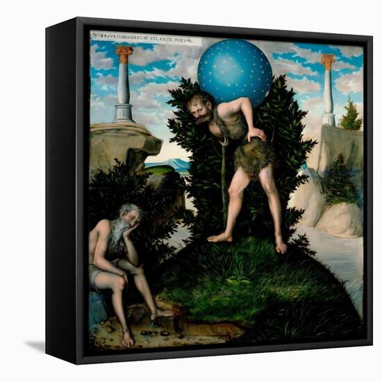 Travaux D'hercule (Heracles) : Hercule Portant La Voute Celeste D'atlas Sur Ses Epaules - Atlas And-Lucas the Elder Cranach-Framed Premier Image Canvas