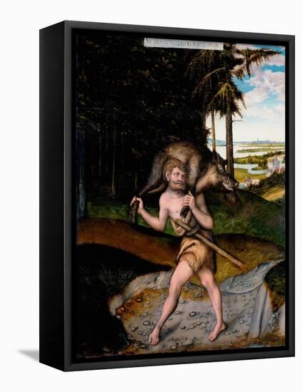 Travaux D'hercule : Hercule Et Le Sanglier D'erymanthe - Heracles and the Erymanthian Boar (From Th-Lucas the Elder Cranach-Framed Premier Image Canvas