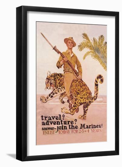 Travel? Adventure? Join the Marines-James Montgomery Flagg-Framed Art Print