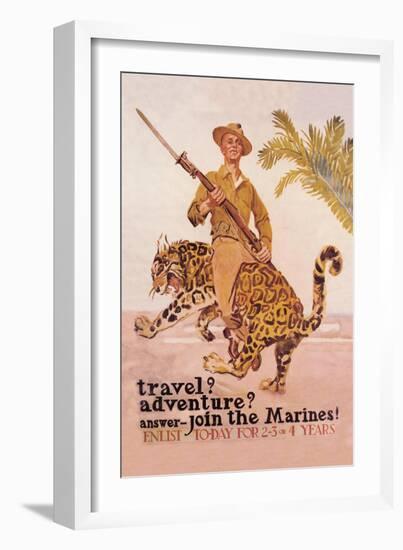 Travel? Adventure? Join the Marines-James Montgomery Flagg-Framed Art Print