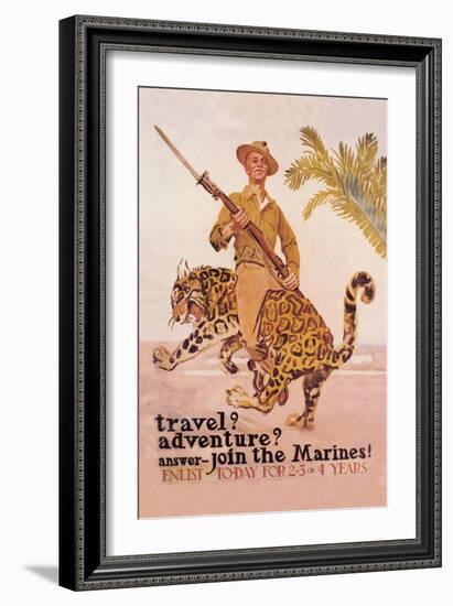 Travel? Adventure? Join the Marines-James Montgomery Flagg-Framed Art Print