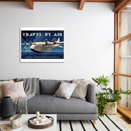 Travel By Air Imperial Airways Empire Flying Boat Premium Giclee Print By Michael Crampton Art Com