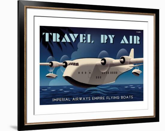 Travel By Air, Imperial Airways Empire Flying Boat-Michael Crampton-Framed Art Print