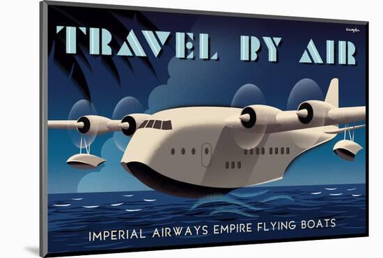 Travel By Air, Imperial Airways Empire Flying Boat-Michael Crampton-Mounted Art Print