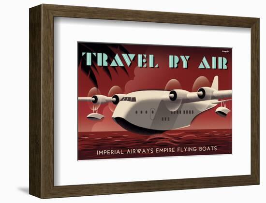 Travel By Air, Imperial Airways Empire Flying Boat-Michael Crampton-Framed Art Print