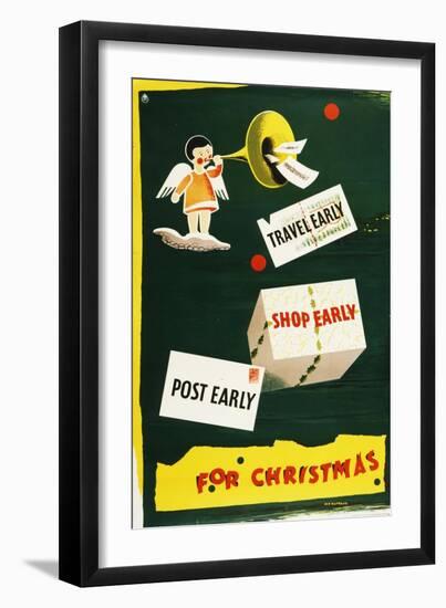 Travel Early, Shop Early, Post Early for Christmas-Hans Arnold Rothholz-Framed Art Print