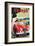 Travel Europe, Red Jaguar-Michael Crampton-Framed Art Print